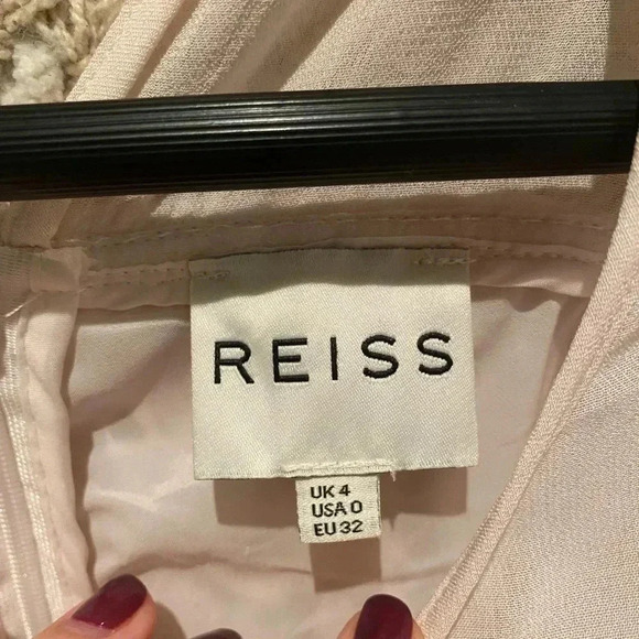 REISS SHANFORD SUGAR LACE LIGHT PINK DRESS SIZE 0 - Picture 10 of 11